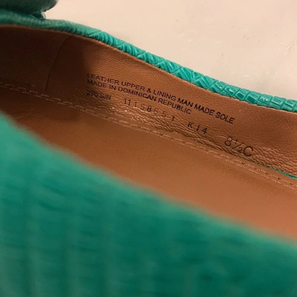 TORY BURCH‎ Matte Micro Tejus Print Mini Miller Flat in Pond Green - Picture 9 of 11